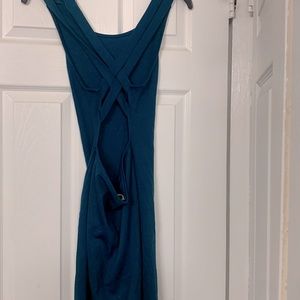 Dark turquoise dress with open back